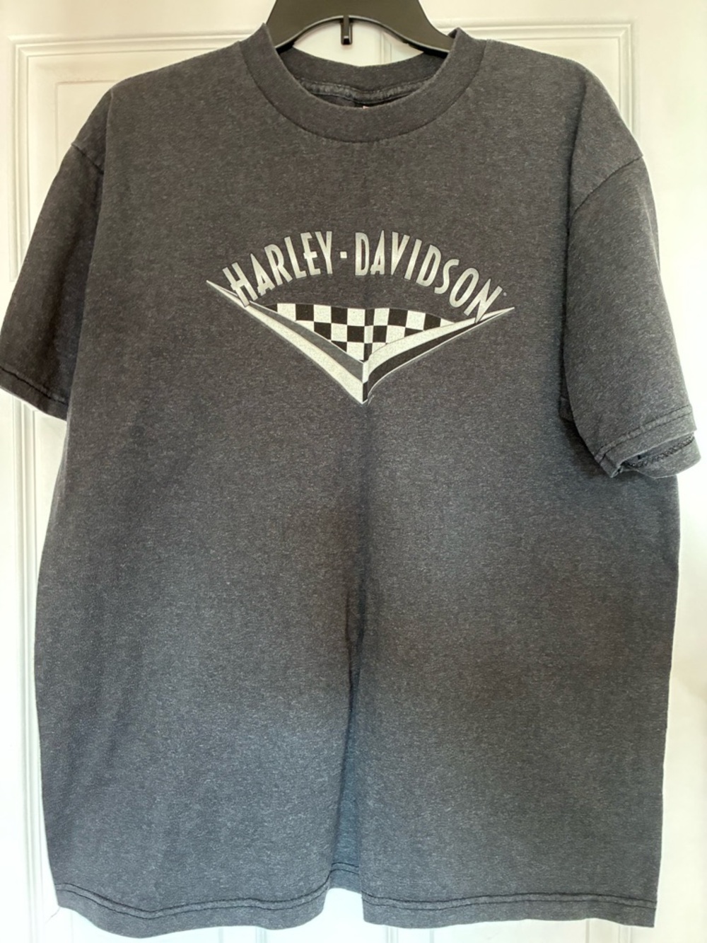 Harley-Davidson Charcoal Short Sleeve Tee with Checker Logo